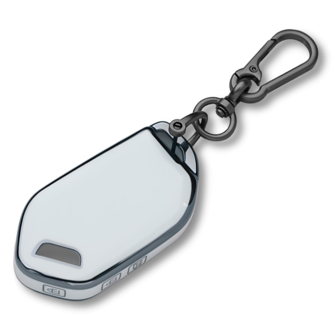 Keycept Silver Line TPU Car Key Cover for Kia Syros, EV6, EV9 4 Button smart key with keychain (Type K1)