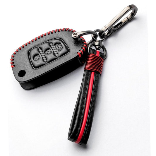 Hyundai Classic Leather Key Cover with Keychain K9