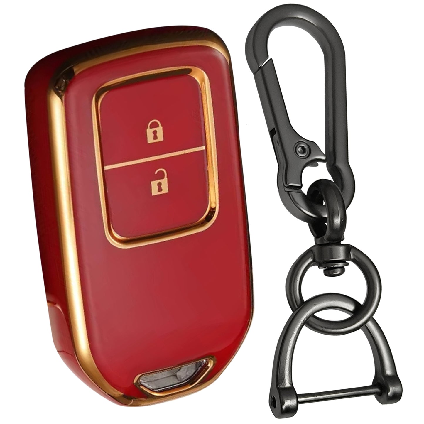 Honda Gold Line TPU Key Cover with Keychain