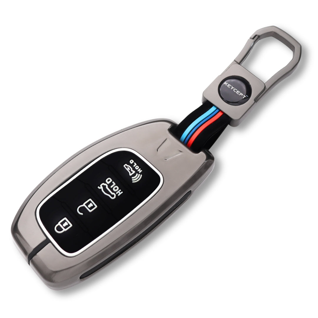 Hyundai Metal Alloy Key Cover with Keychain (Type M1)