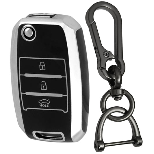 Kia Silver Line TPU Key Cover with Keychain