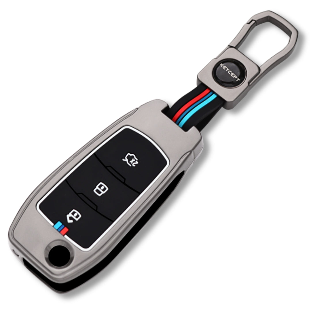 Ford Metal Alloy Key Cover with Keychain (Type M1)