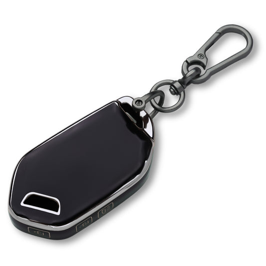 Keycept Silver Line TPU Car Key Cover for Kia Syros, EV6, EV9 4 Button smart key with keychain (Type K1)