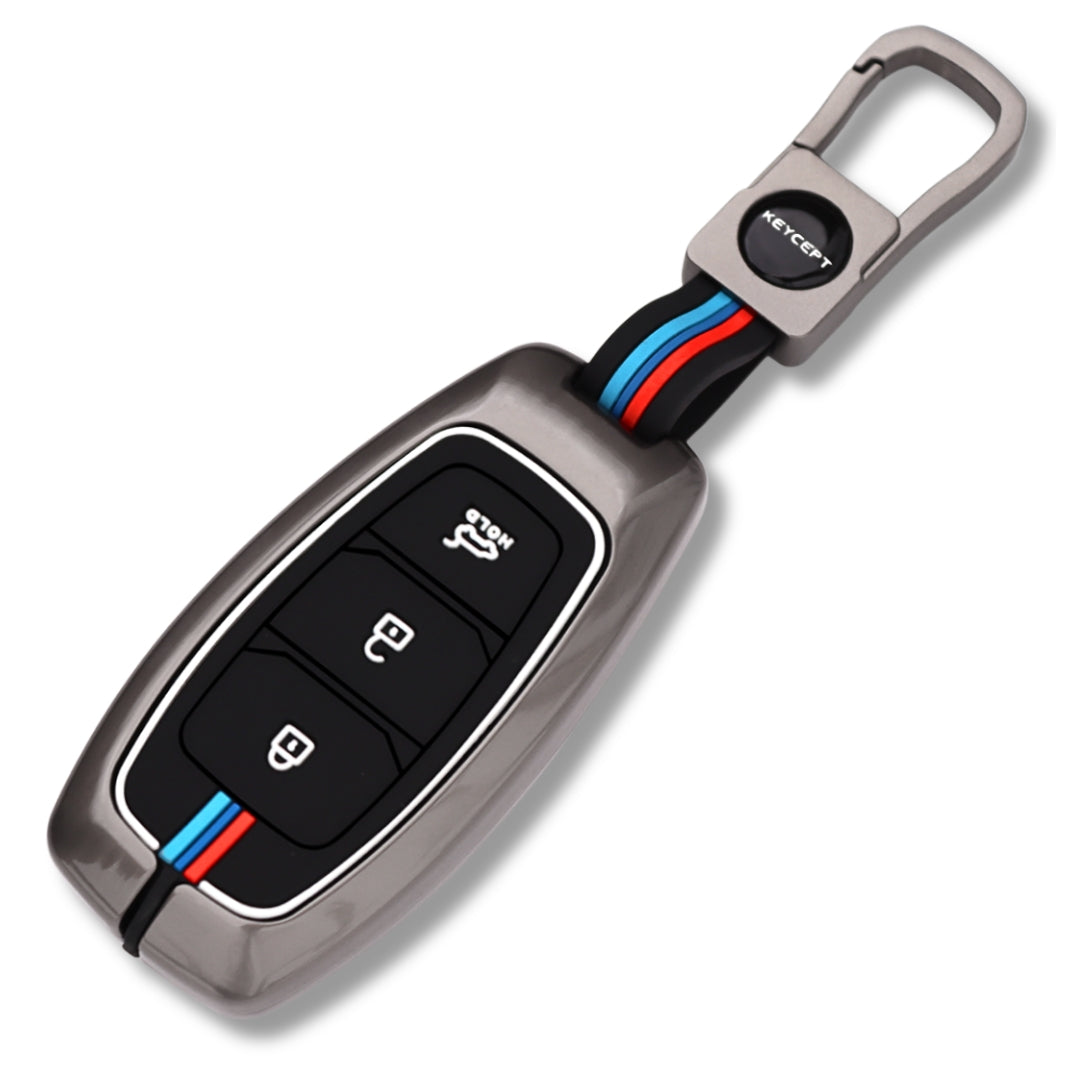 Hyundai Metal Alloy Key Cover with Keychain (Type M1)