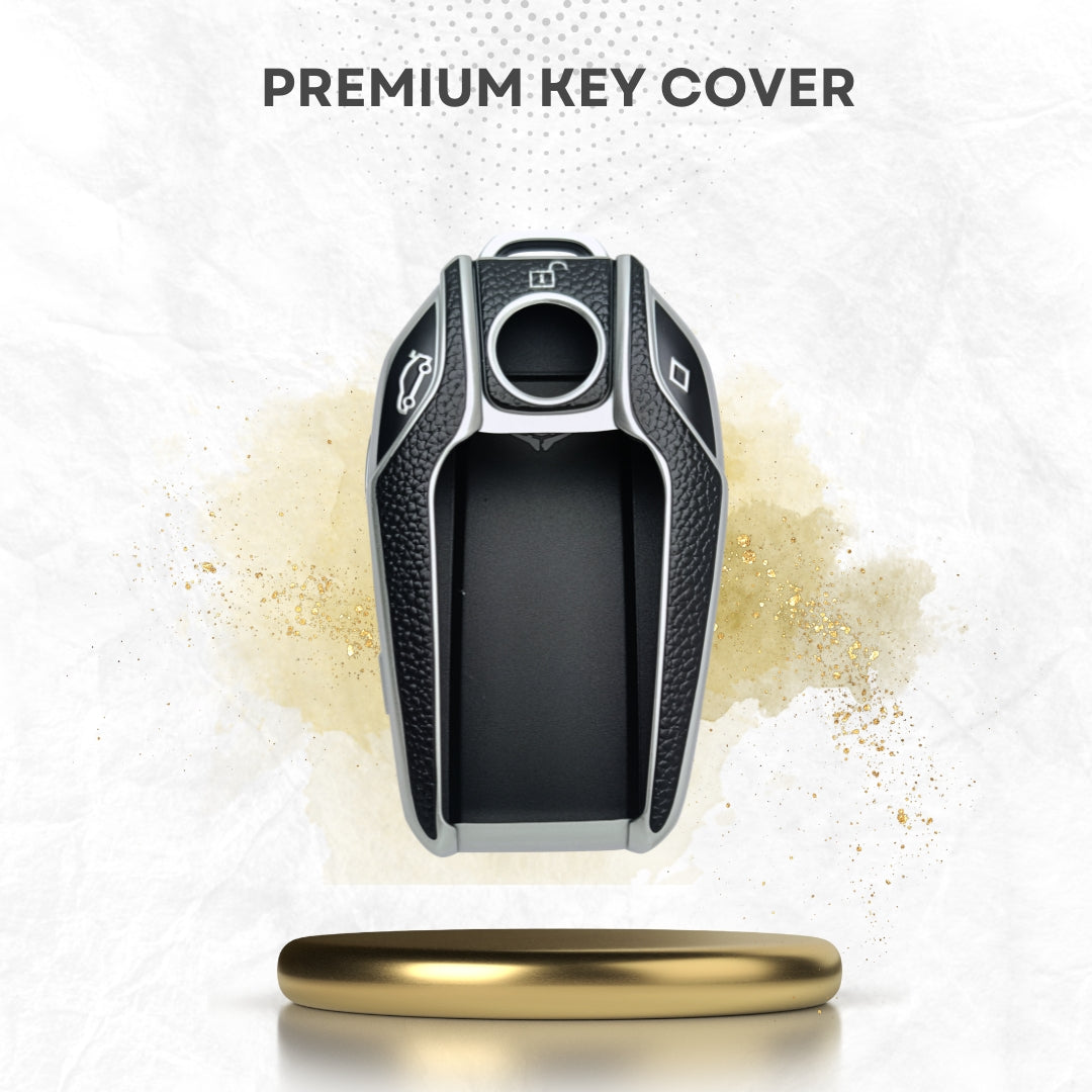 BMW TPU (Artificial) Leather Key Cover with Keychain. (Type 6)