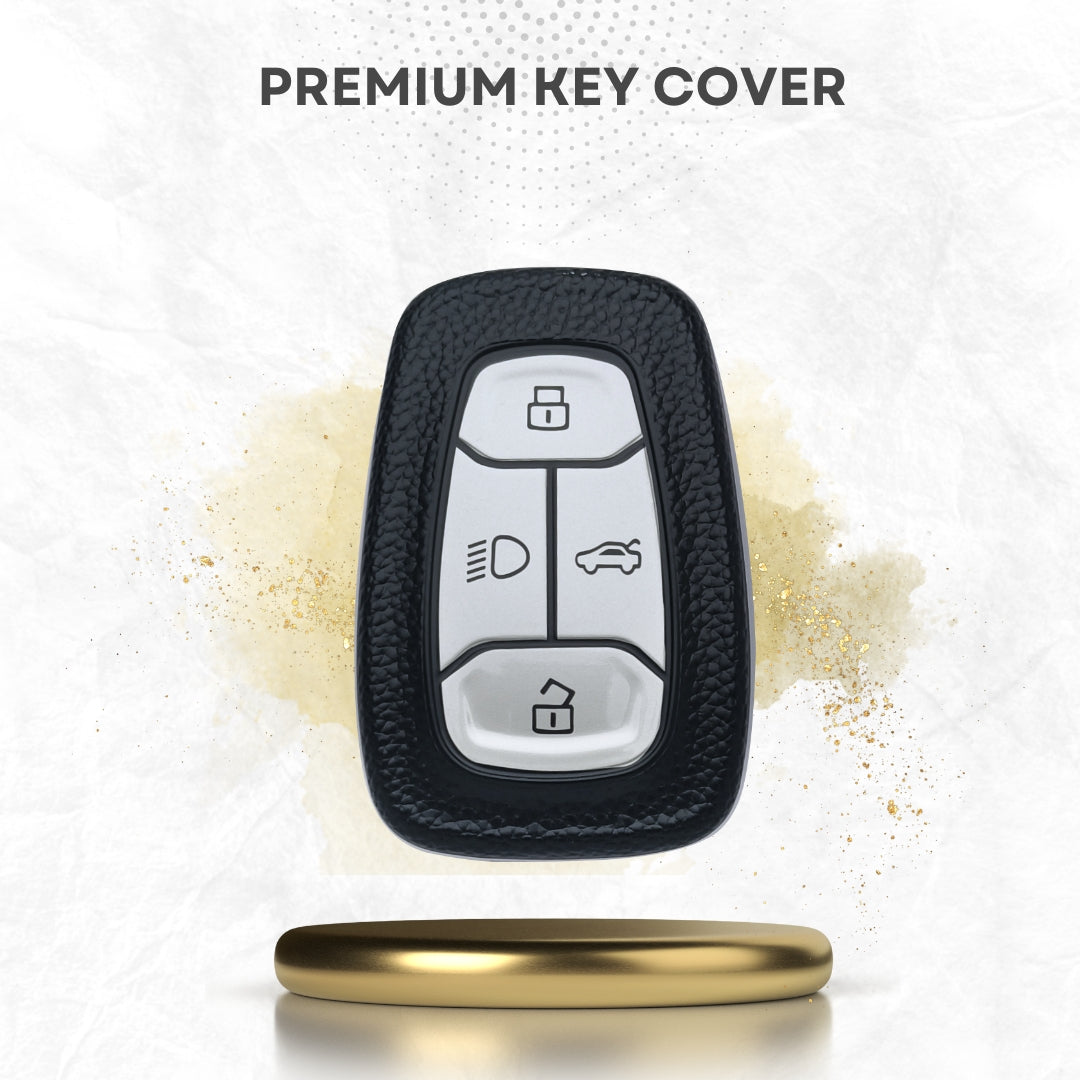 Tata TPU Leather Key Cover with Keychain (Type 1)