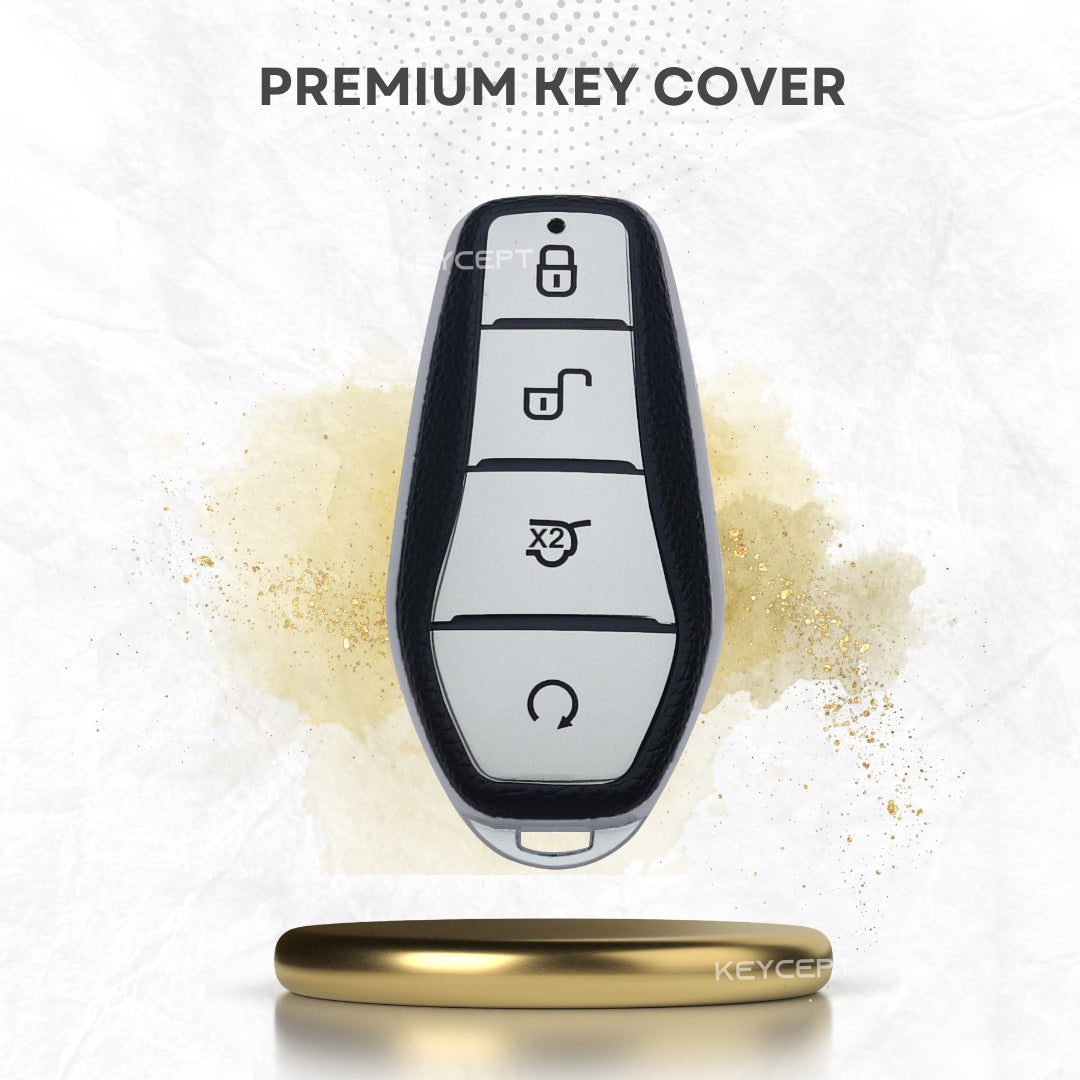 BYD TPU (Artificial) Leather Key Cover with Keychain. (Type 7)