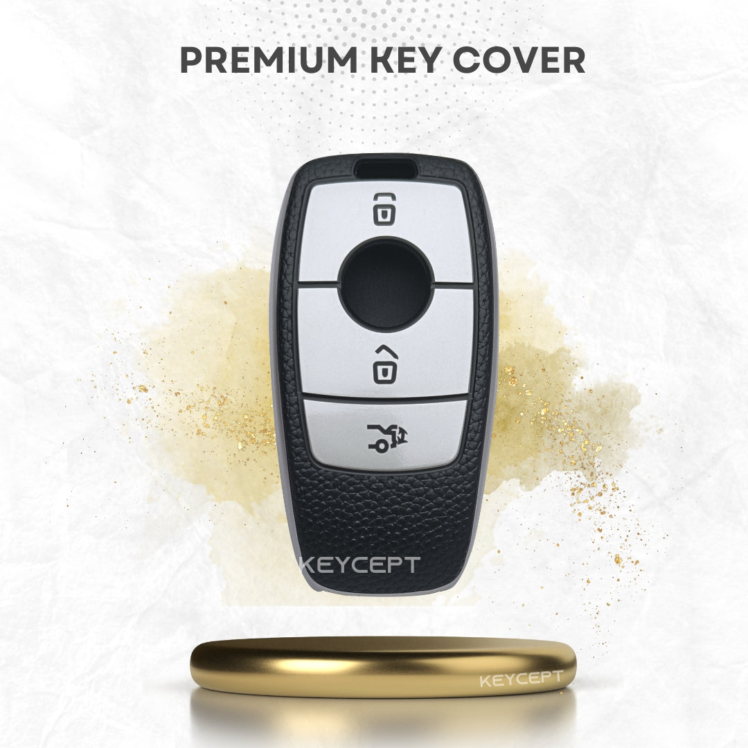 Mercedes Benz TPU (Artificial) Leather Key Cover with Keychain. (Type 7)