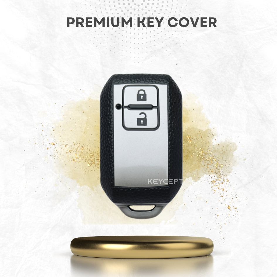 Suzuki TPU (Artificial) Leather Key Cover with Keychain (Type 4)