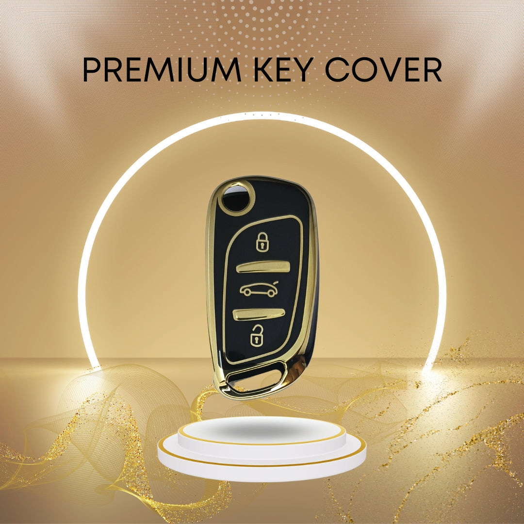 Universal Gold Line TPU Key Cover with Keychain (Type 2)