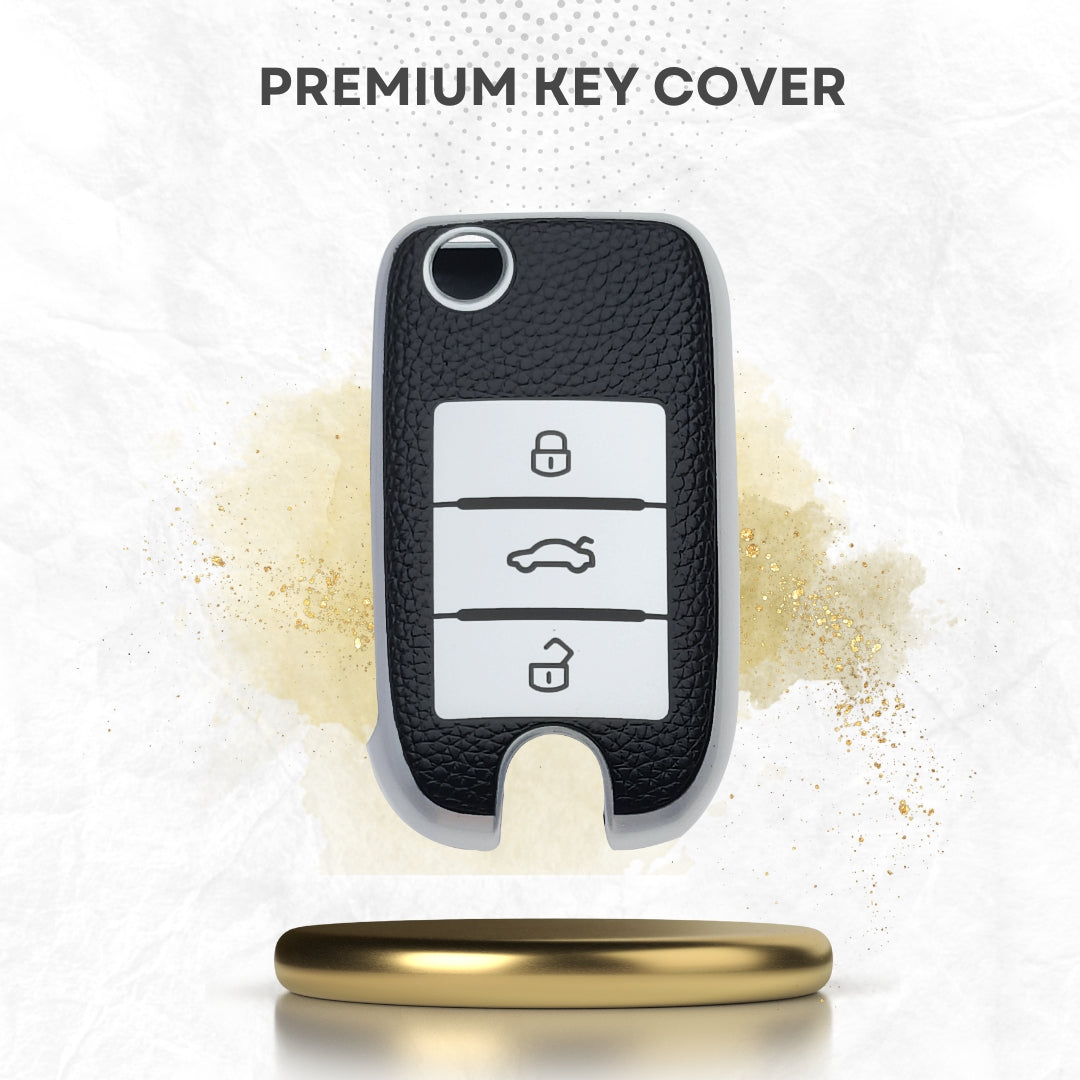 MG TPU (Artificial) Leather Key Cover with Keychain. (Type 6)