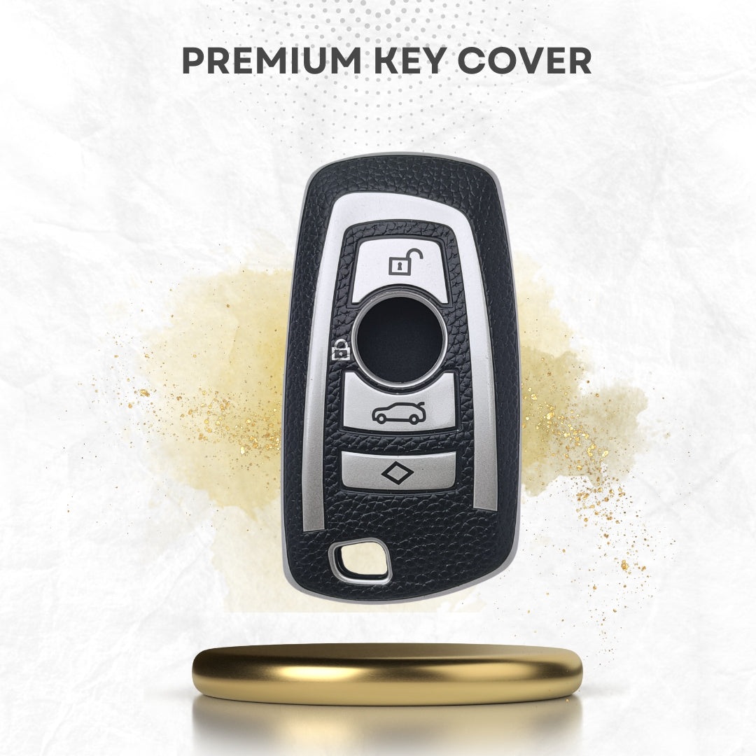 BMW TPU (Artificial) Leather Key Cover with Keychain. (Type 7)