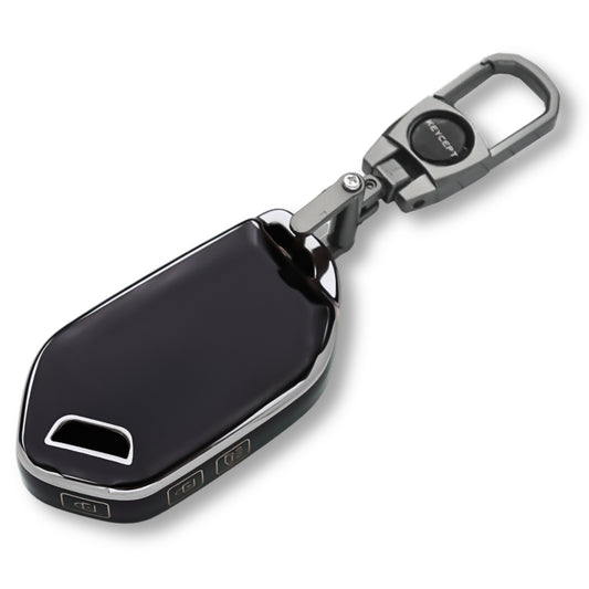 Keycept Silver Line TPU Car Key Cover for Kia Syros, EV6, EV9 4 Button smart key with keychain (Type K2)