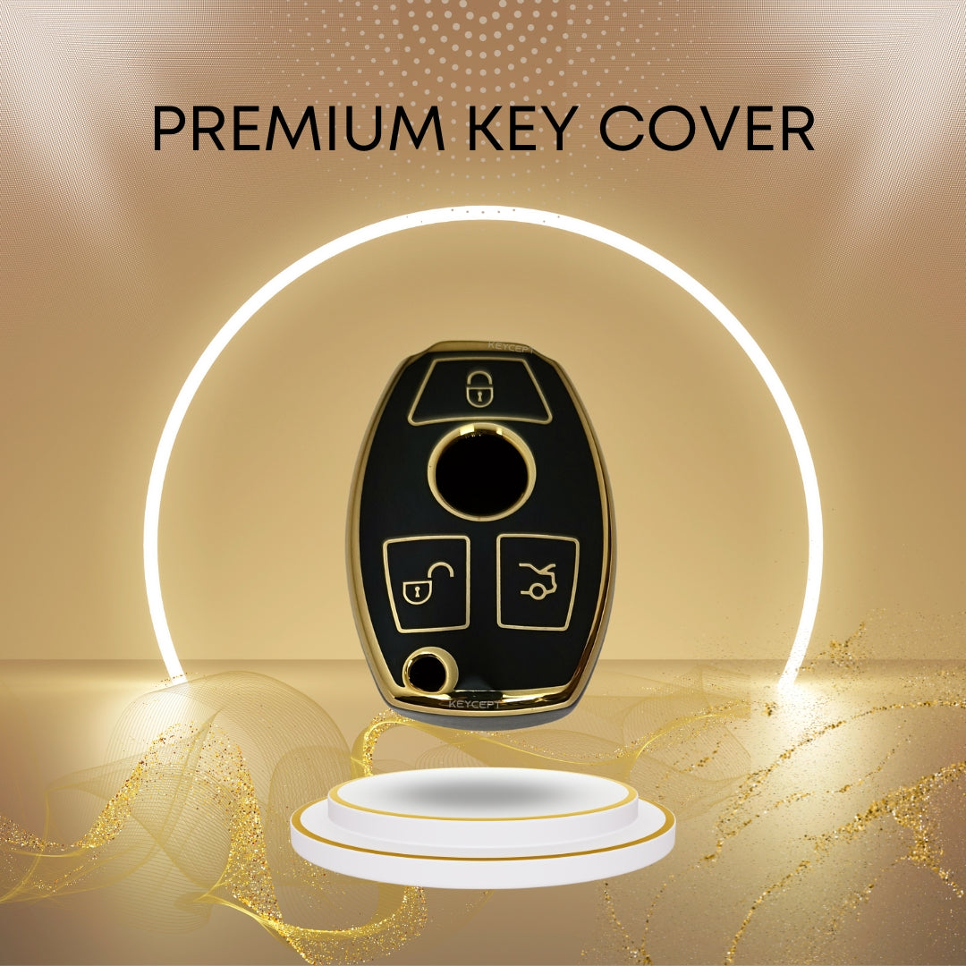 mercedes benz 3b smart tpu black gold key accessories keychain