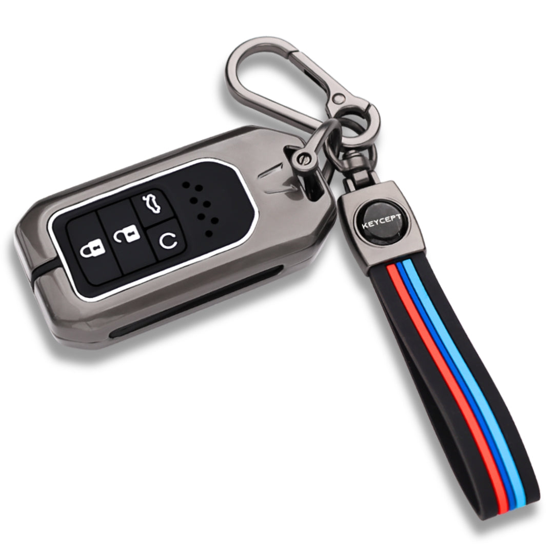 Honda Metal Alloy Key Cover with Keychain (Type M2)