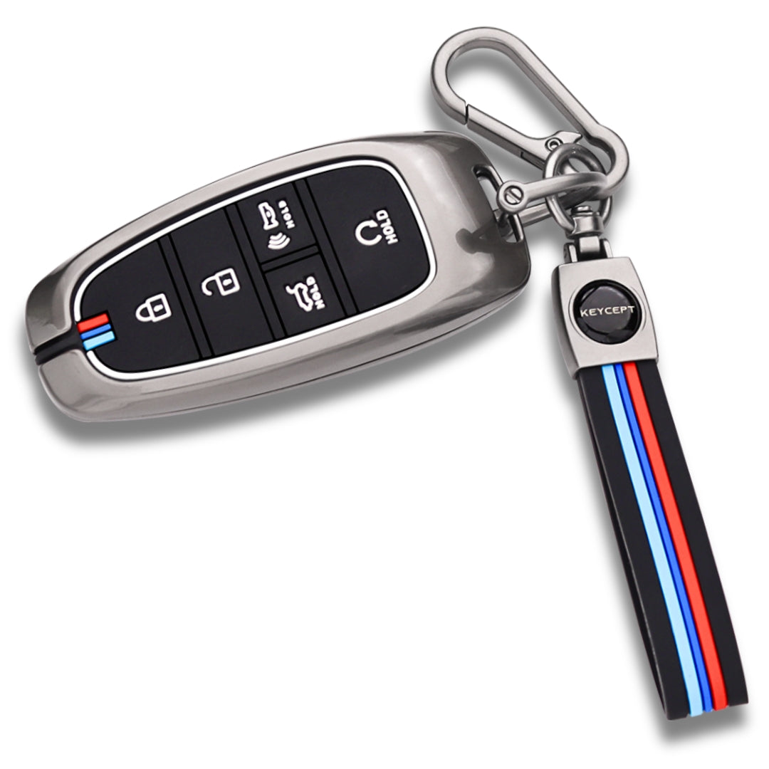 Hyundai Metal Alloy Key Cover with Keychain (Type M2)