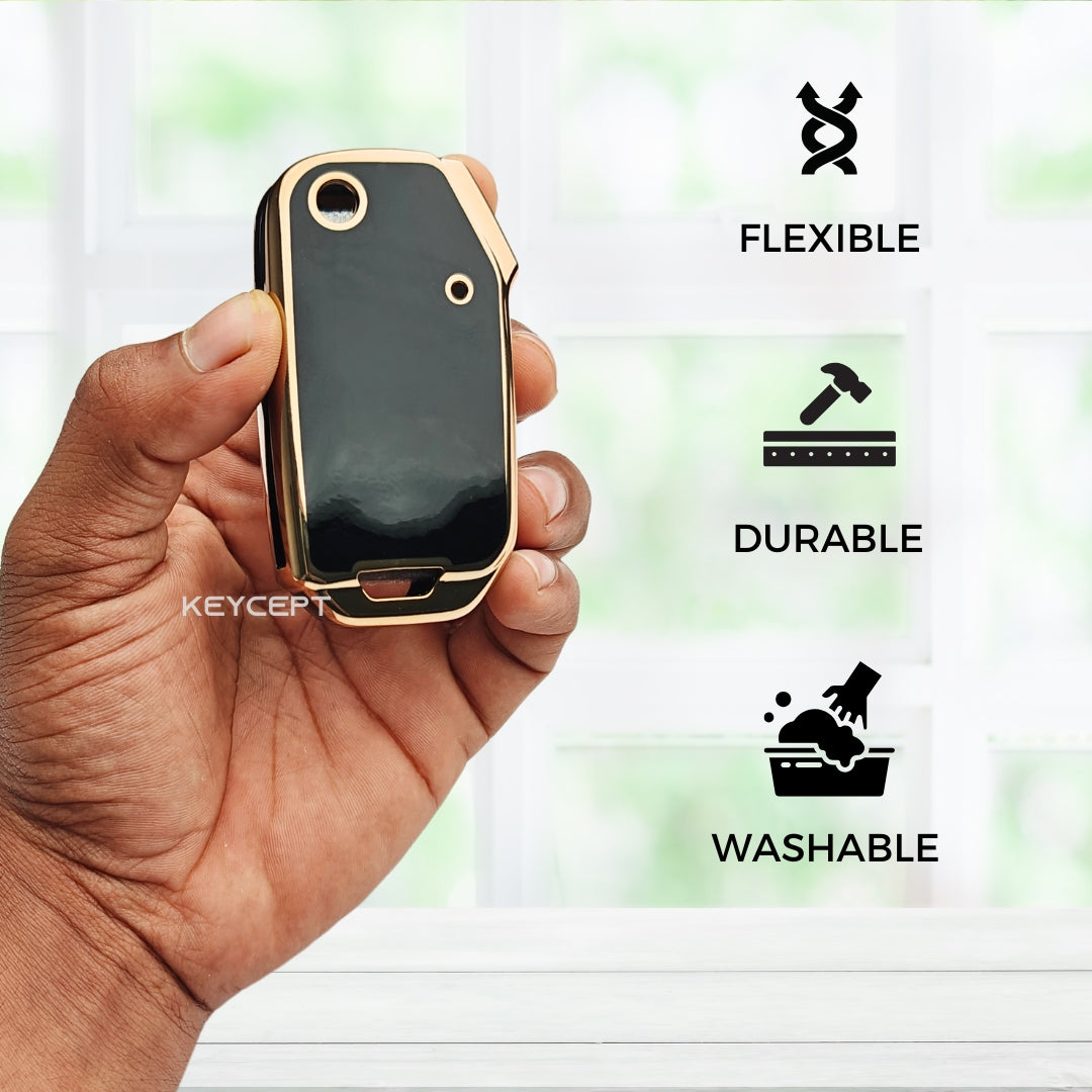 Kia Gold Line TPU Key Cover with Keychain (Type 2)