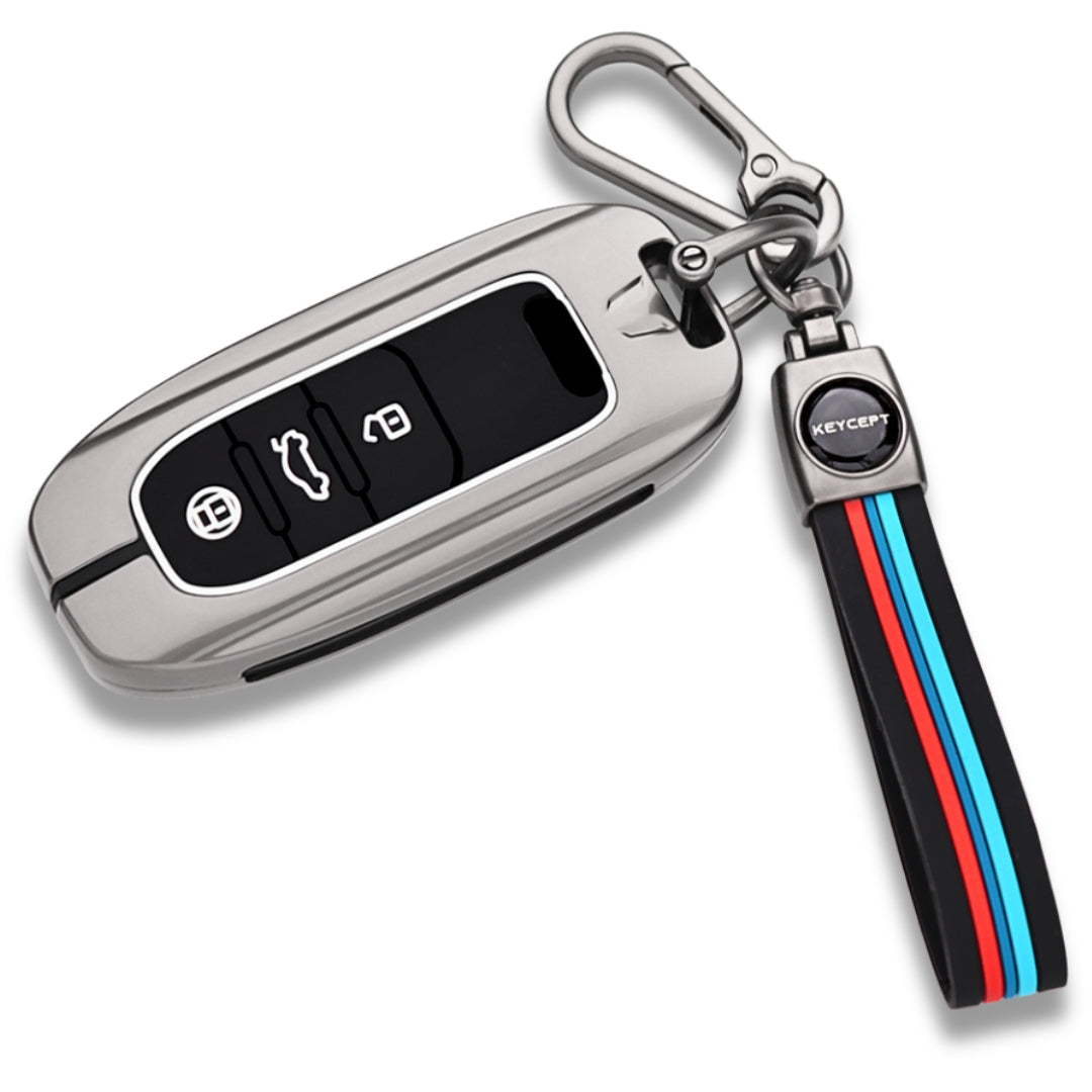 Audi Metal Alloy Key Cover with Keychain (Type M2)