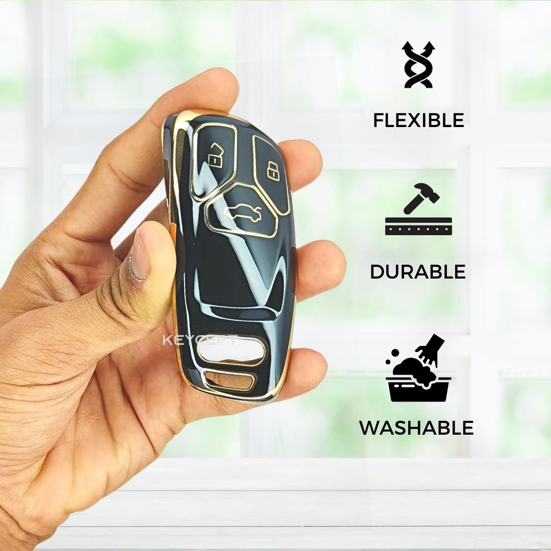 audi a4 a5 a7 a8 3b smart tpu black gold key accessories keychain