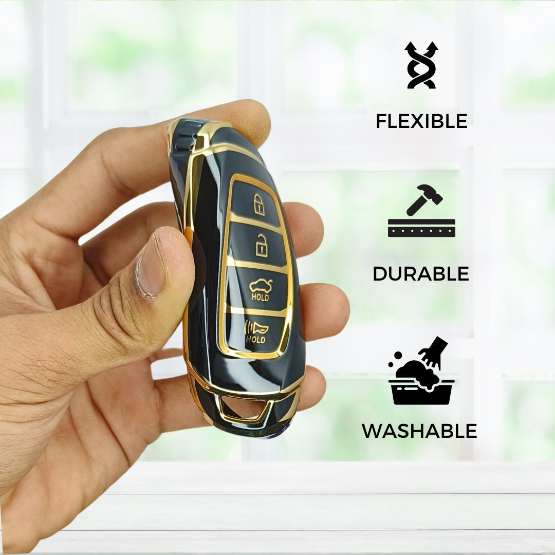 Hyundai Gold Line TPU Key Cover with Keychain (Type 2)