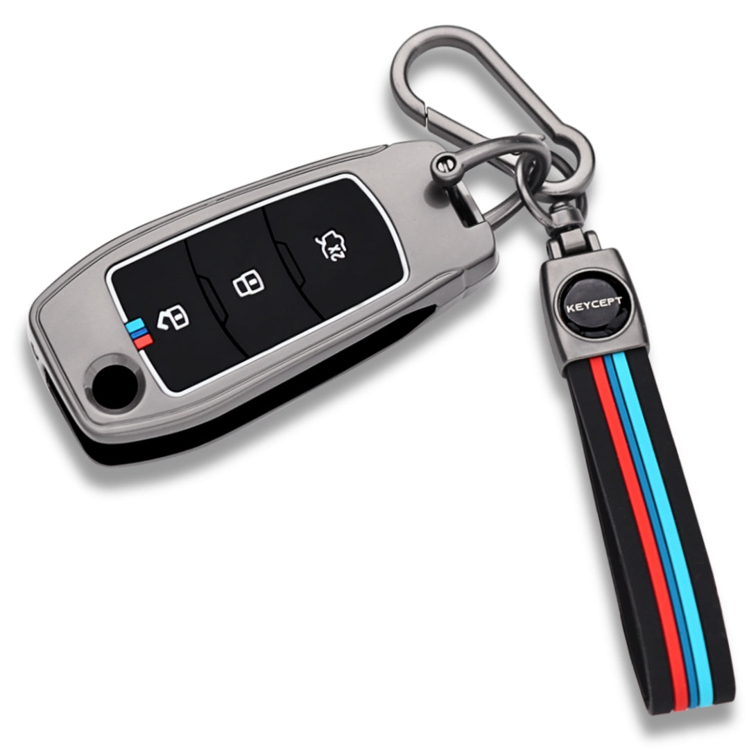 Ford Metal Alloy Key Cover with Keychain (Type M2)