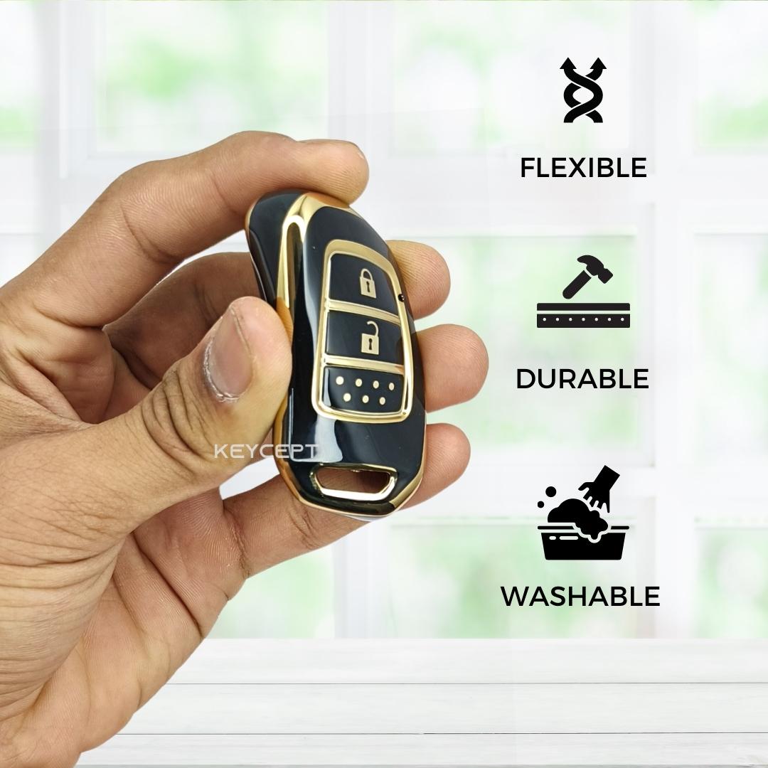 honda city jazz amaze 2 button remote tpu black gold key accessories keychain