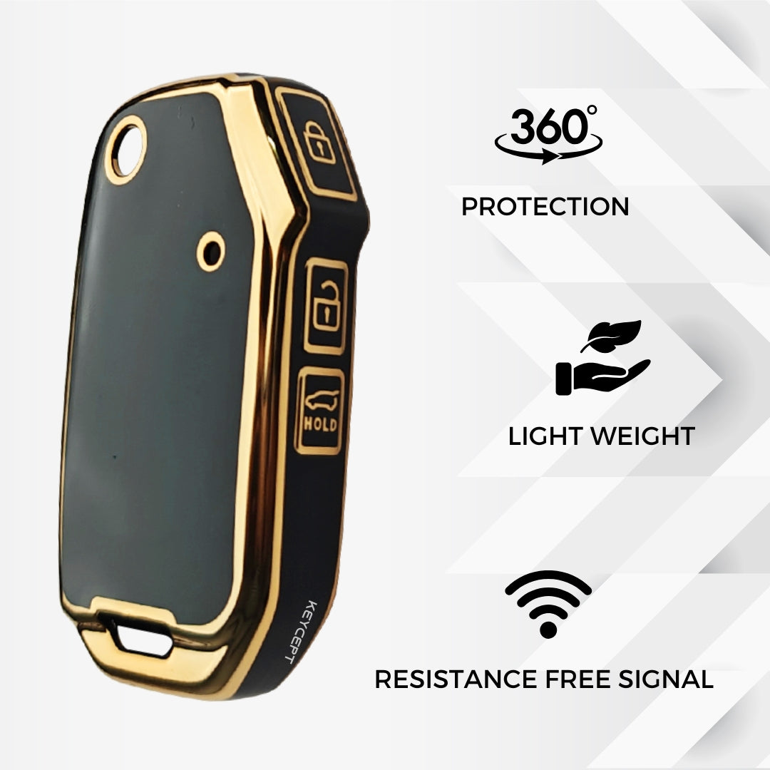 Kia Gold Line TPU Key Cover with Keychain (Type 2)