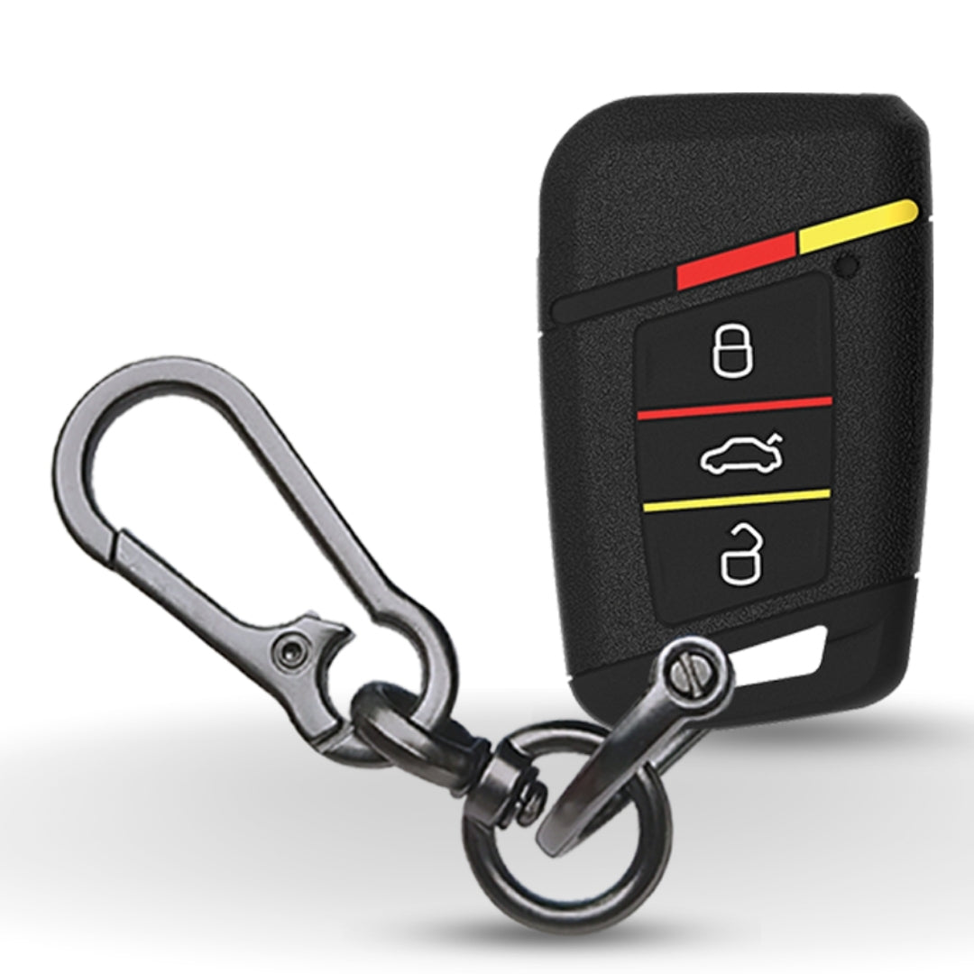 Skoda/Volkswagen Silicone Key Cover for Kodiaq, Superb, New Octavia with smart key with keychain