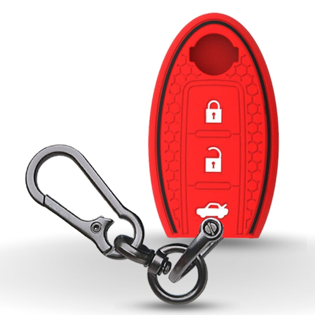 Nissan Silicone car key cover for Nissan Micra, Sunny, Teana 3 Button Smart key with keychain