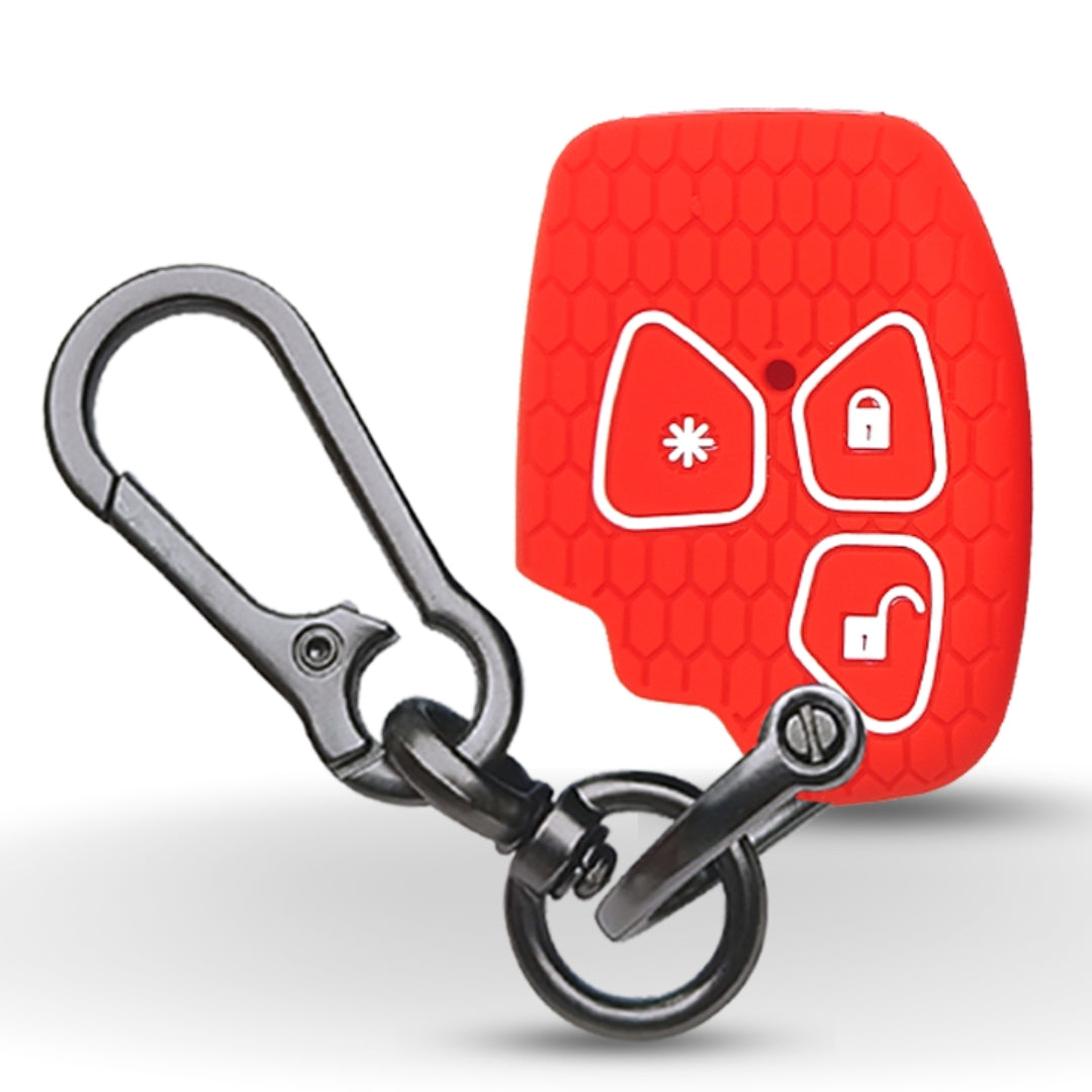 Silicone Key Cover for Mahindra Xylo, Scorpio and Quanto 3 Button Remote Key With Keychain