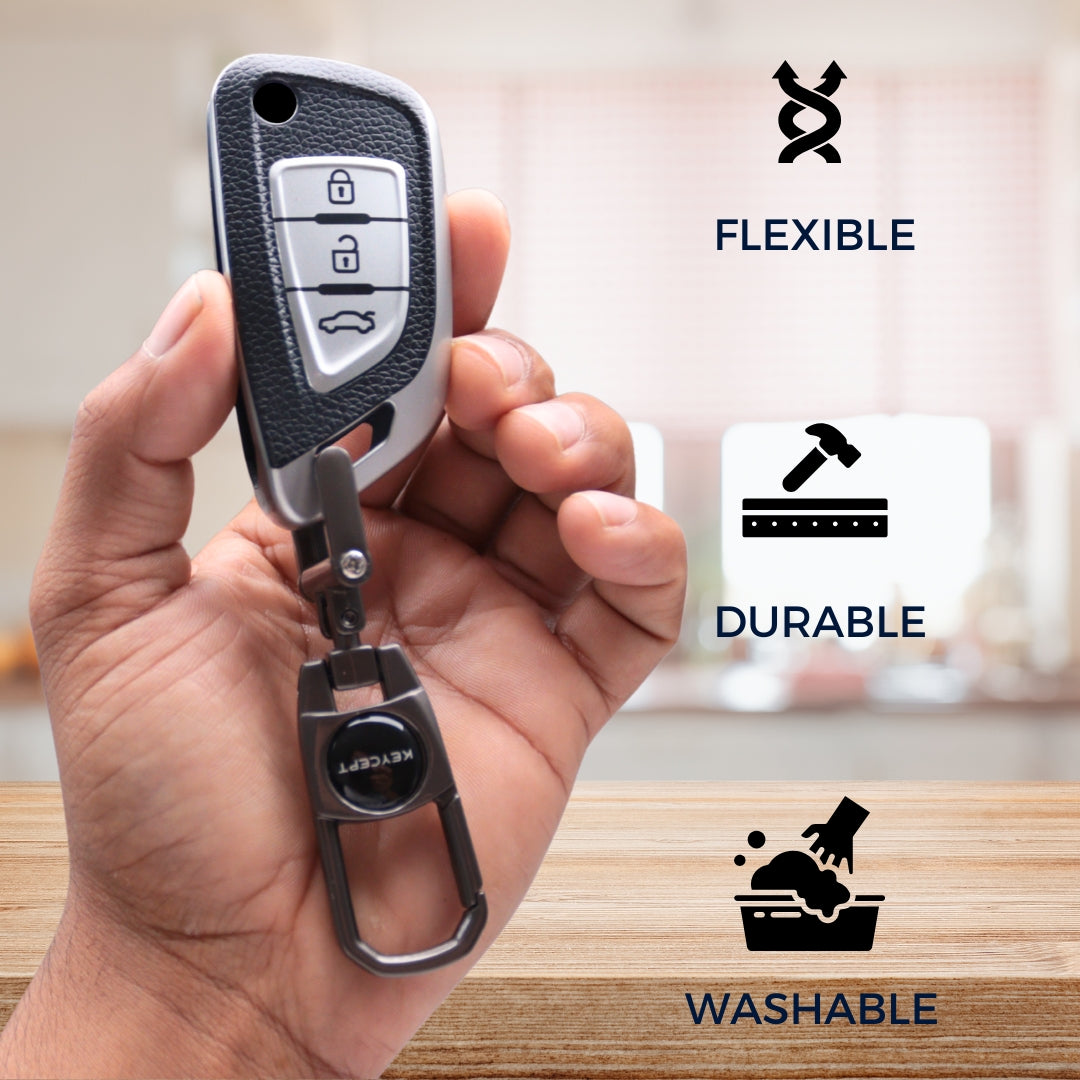 Universal TPU Leather Key Cover With Keychain (Type K2)