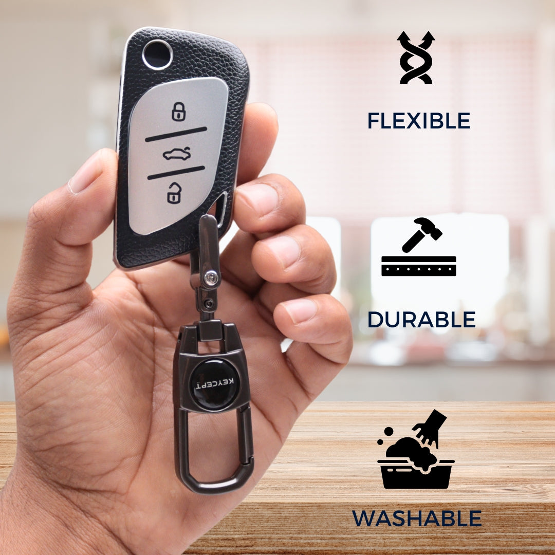 Universal TPU Leather Key Cover with Keychain (Type 2).