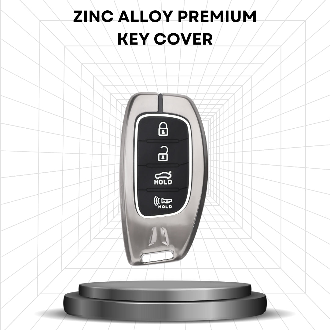 Hyundai Metal Alloy Key Cover with Keychain (Type M2)