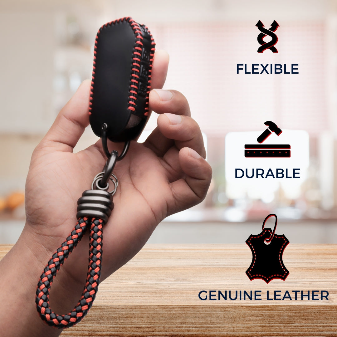 Kia Classic Leather Key Cover with Keychain K3