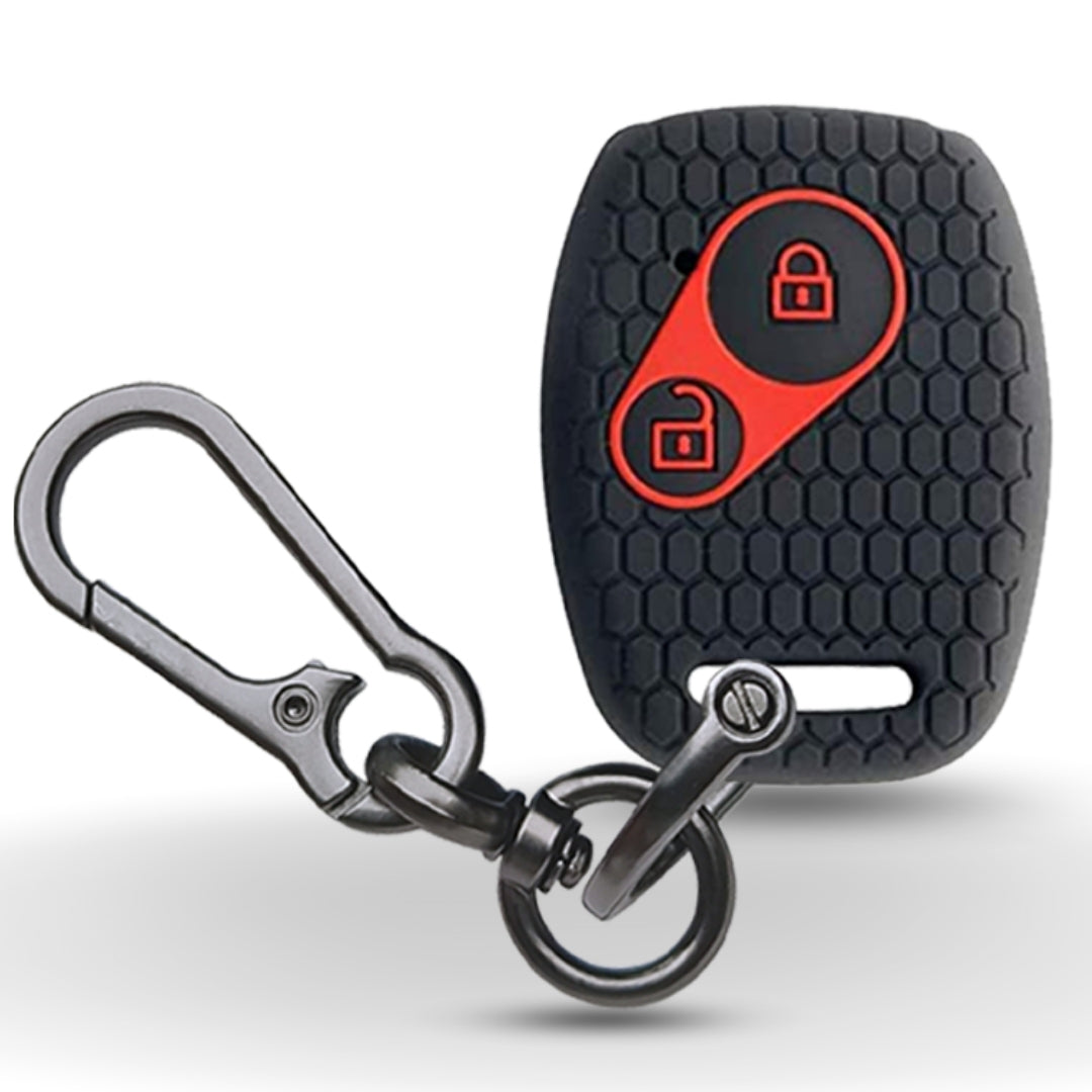 Black Silicone key cover for Honda City, Civic, BR-V, Jazz, Brio, Amaze with keychain