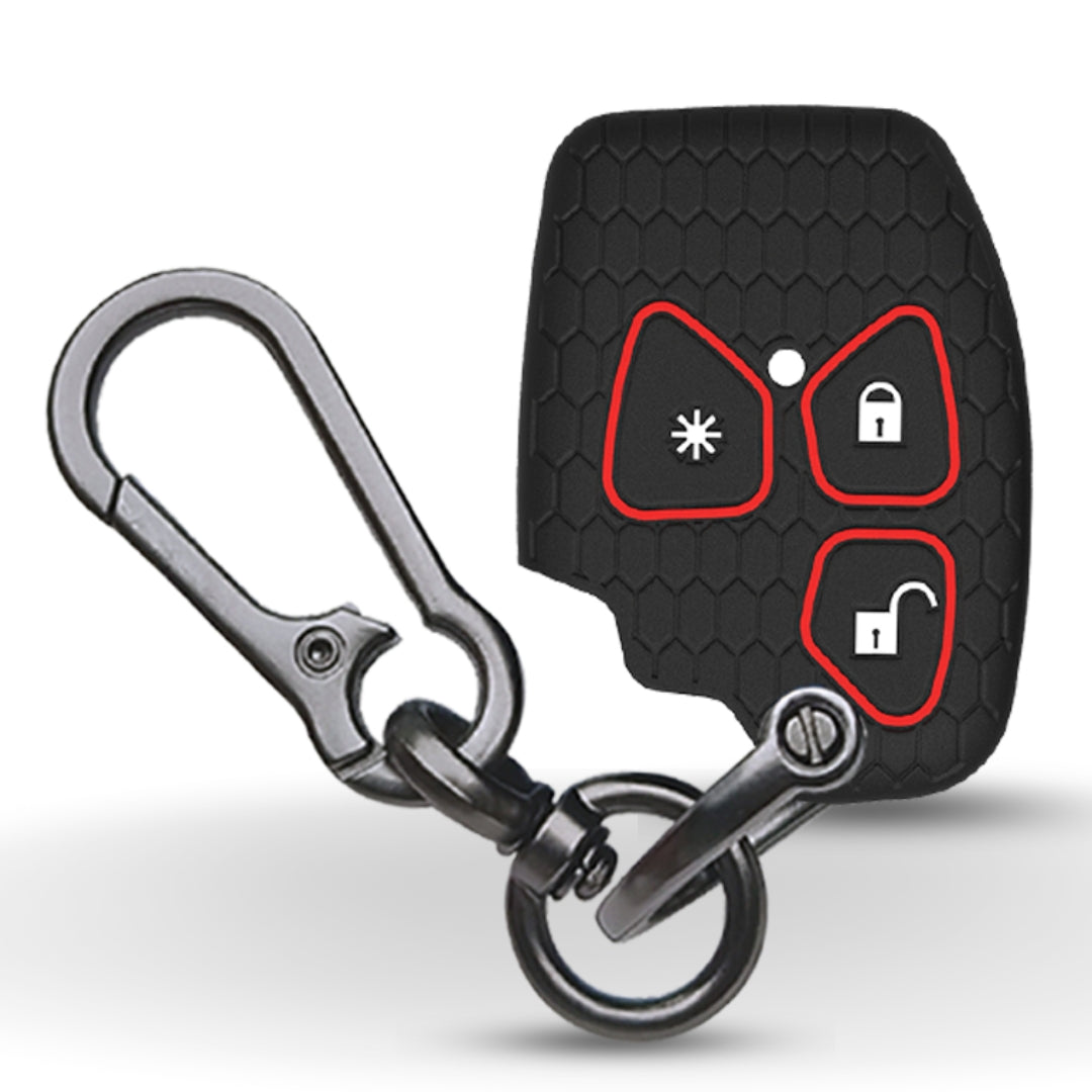 Silicone Key Cover for Mahindra Xylo, Scorpio and Quanto 3 Button Remote Key With Keychain