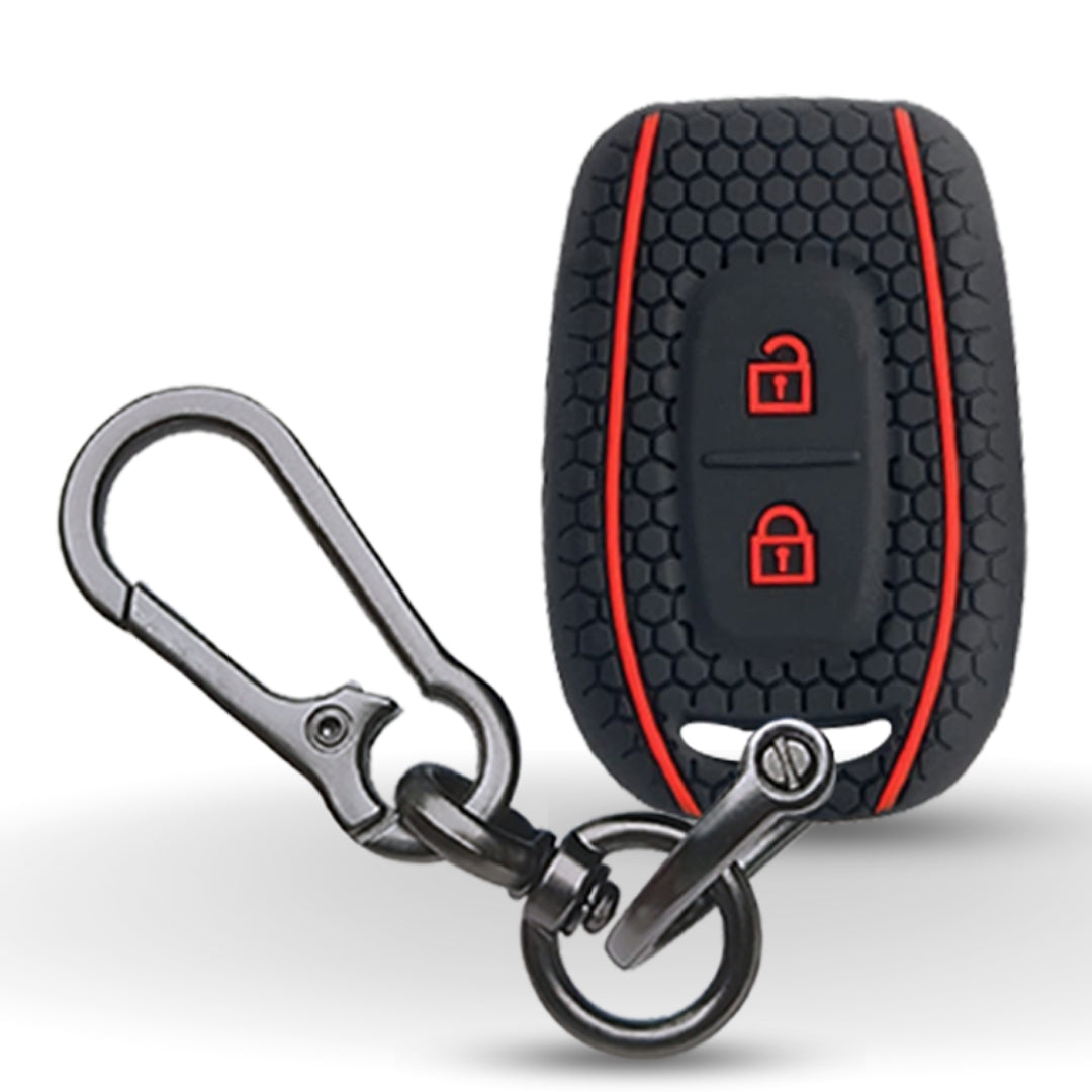 Silicone car key cover for Renault Duster, Kwid, Triber with keychain