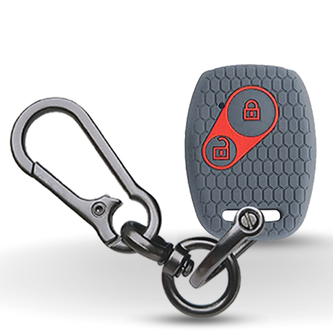 Grey Silicone key cover for Honda City, Civic, BR-V, Jazz, Brio, Amaze with keychain