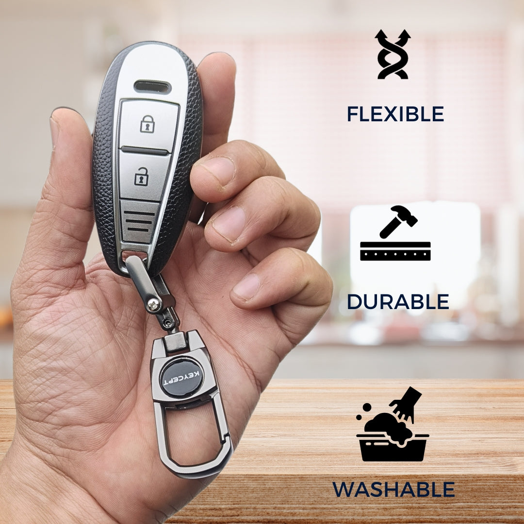 Suzuki TPU Leather Key Cover with Keychain (Type 2)