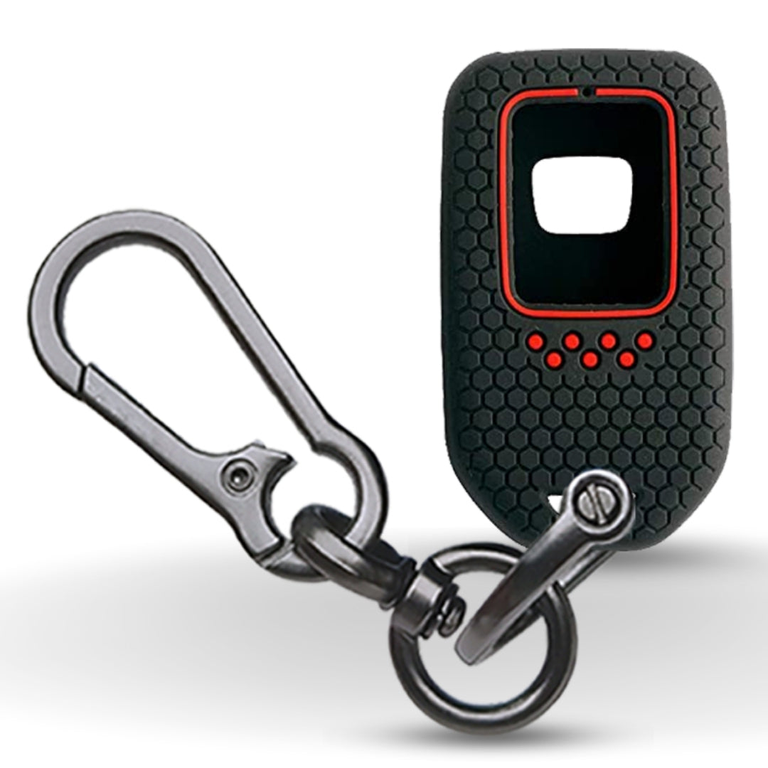 Black Silicone Key Cover for Honda City, Civic, Jazz, Amaze, CR-V, WR-V, BR-V, Jazz BS6, Civic 2020 smart key with keychain