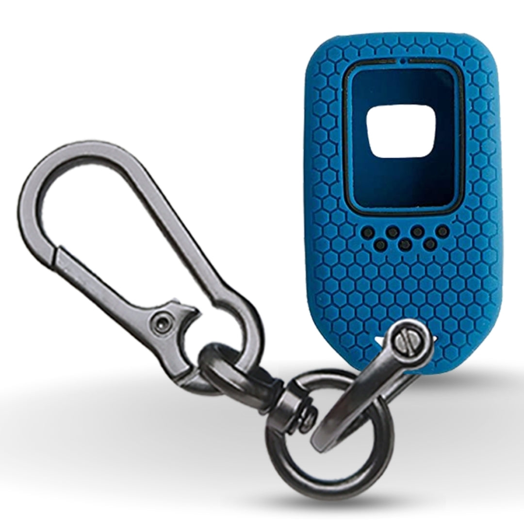 Blue Silicone Key Cover for Honda Jazz BS6, Civic 2020 smart key with keychain
