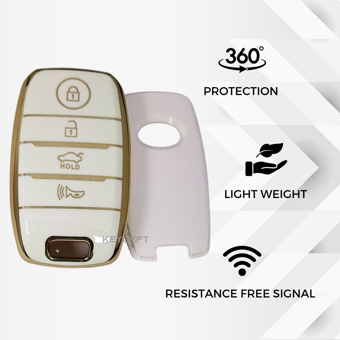 Kia Gold Line TPU Key Cover with Keychain