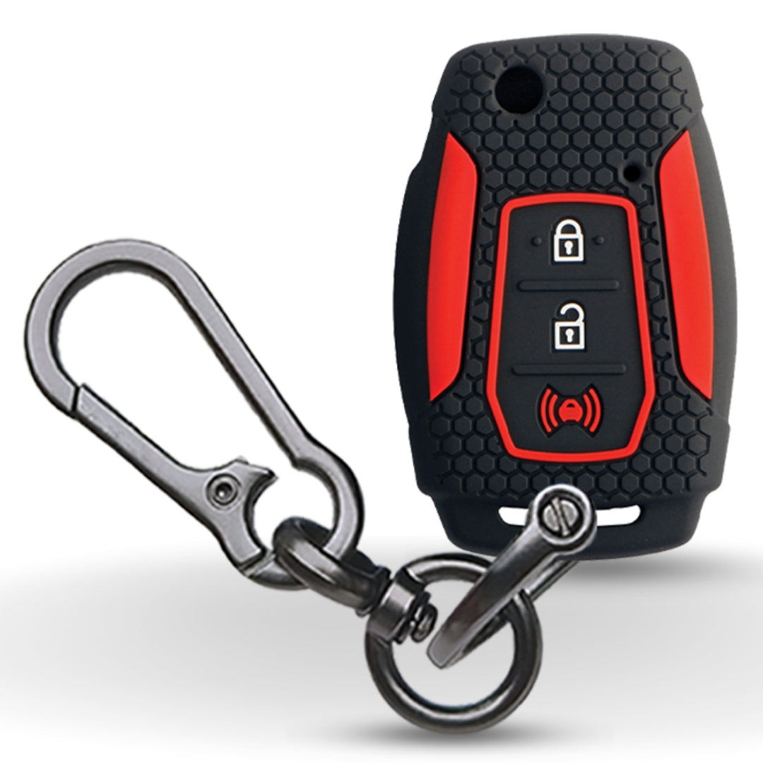 Silicone Key Cover for Mahindra Alturas G4 3 button flip key With Keychain