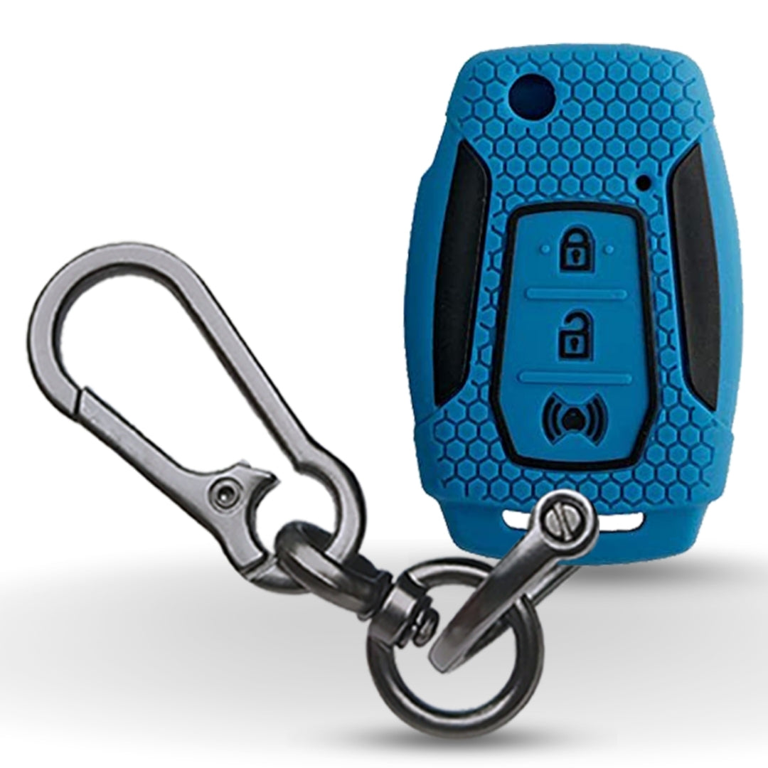 Silicone Key Cover for Mahindra Alturas G4 3 button flip key With Keychain