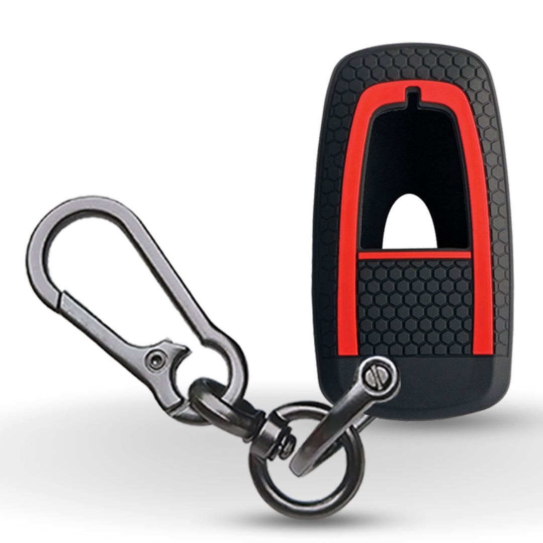 Black Silicone key cover for Ford Endeavour, Ecosport, Aspire with keychain