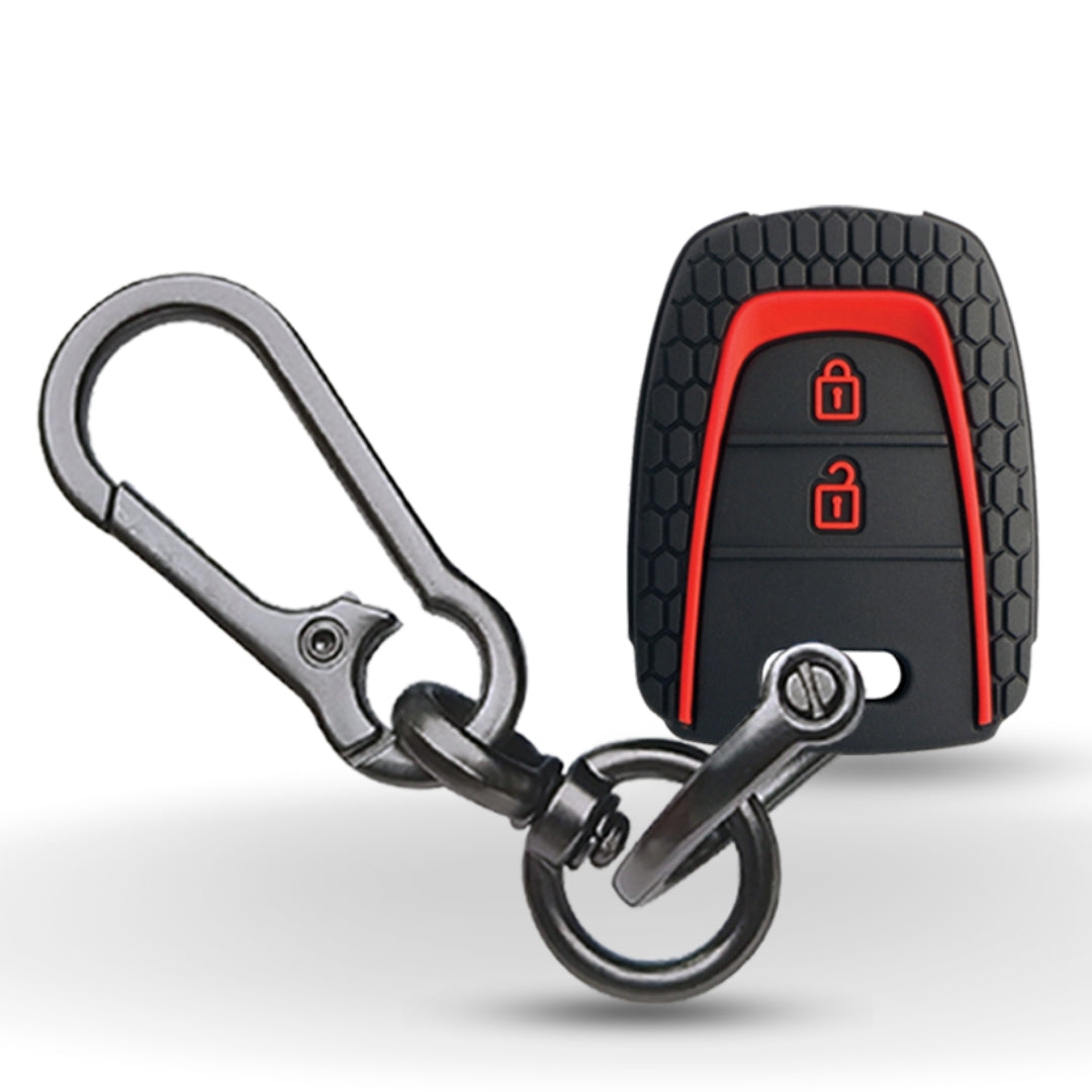 Black Silicone key cover for Hyundai HYN Eon with keychains