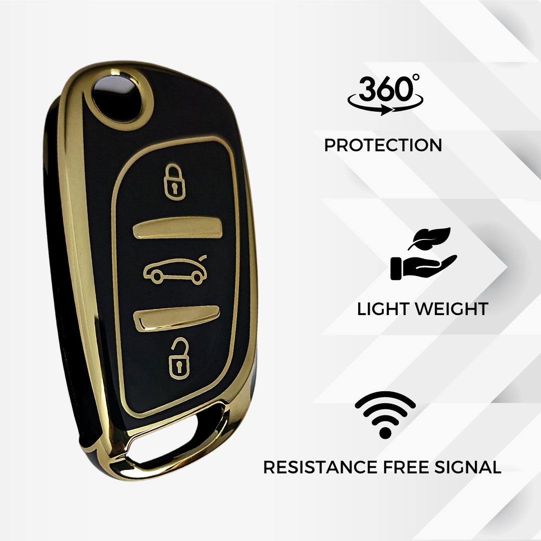 Universal Gold Line TPU Key Cover with Keychain (Type 2)