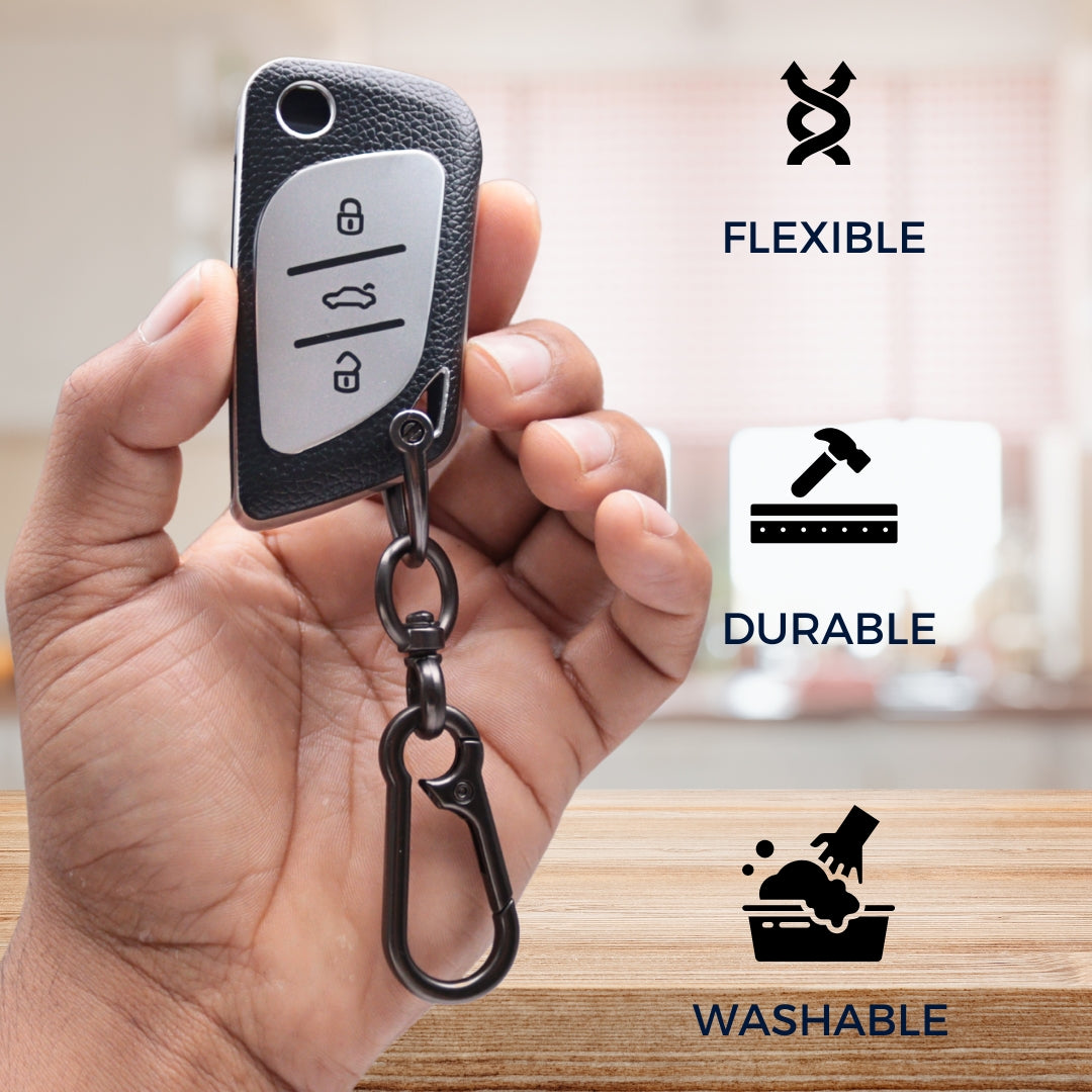 Universal TPU Leather Key Cover with Keychain (Type 1).