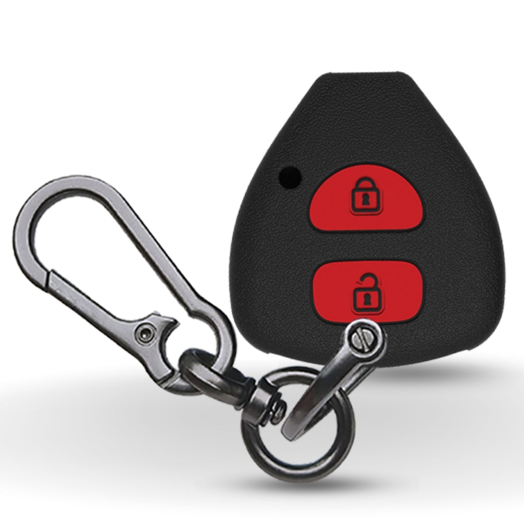 Silicone key cover for Toyota Innova, Fortuner with 2 Button remote key with keychain
