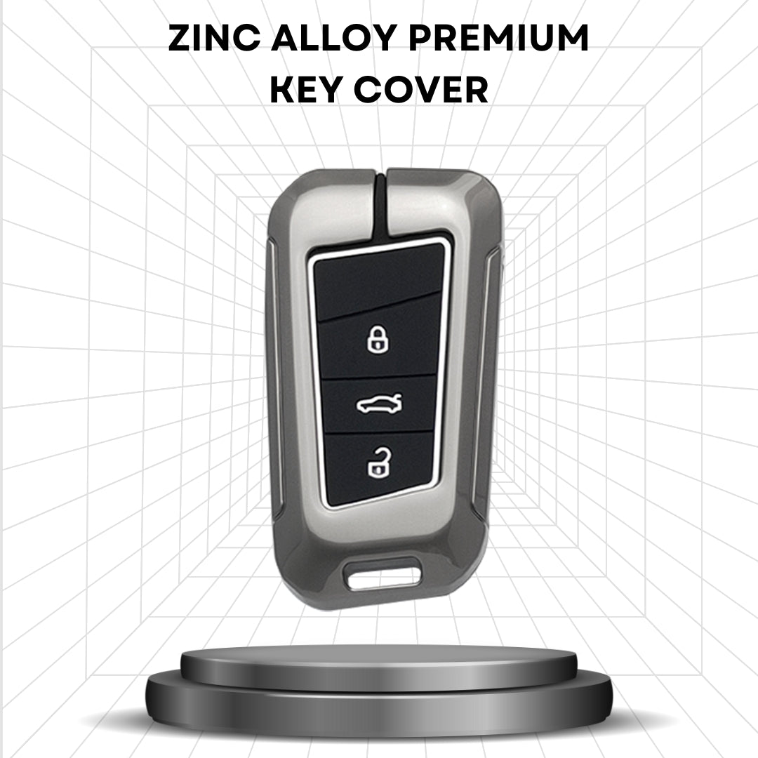Skoda Metal Alloy Key Cover with Keychain (Type M2)
